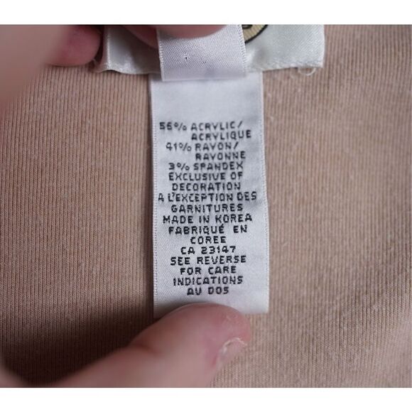 Vintage 90s Talbots Tan Hooded Zip Up Sweatshirt - Picture 5 of 7